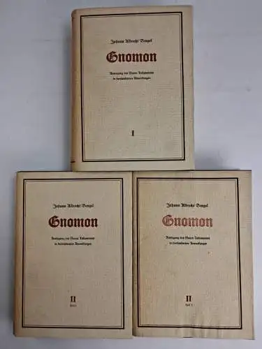 Buch: Gnomon Band 1 / 2.1 / 2.2. Bengel, Johann Albrecht, 1952, EVA, 3 Bände