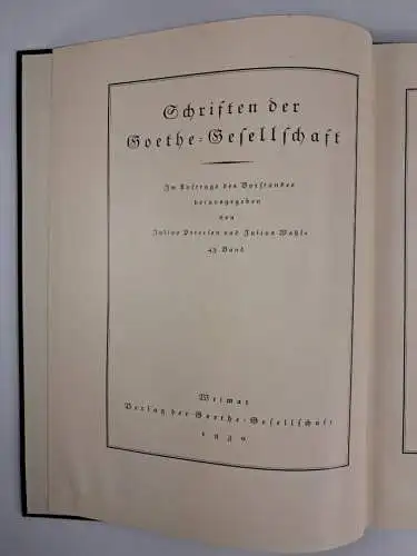 12 Bände Schriften der Goethe-Gesellschaft zu Weimar mit Faksimiles, Noten ...