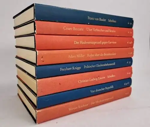 8 Bücher Sammlung Insel: Baader, Kirchner, Liscow, Knigge, Beccaria, Müller ...