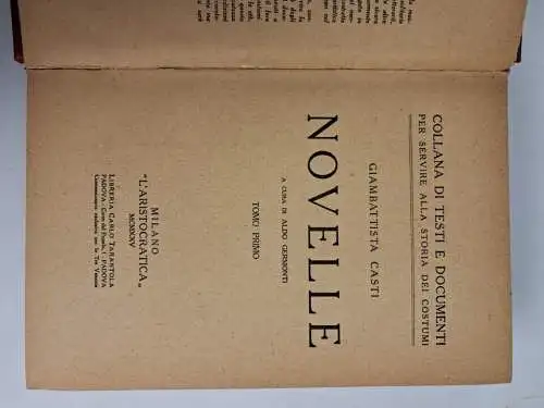 Buch: Novelle I-IV, Giambattista Casti, 4 in 2 Bänden, 1925, L'Aristocratica