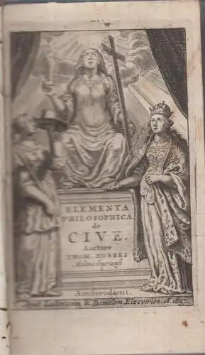 Buch: Elementa Philosophica de Cive. Hobbes, Thomas, 1657, Daniel Elzevir