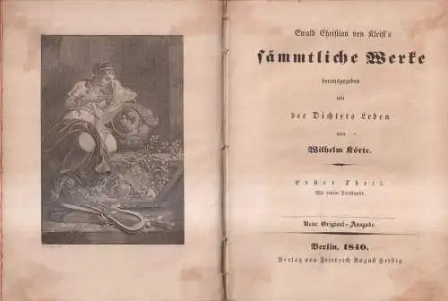 Buch: Ewald Christian von Kleist's Sämmtliche Werke, 1840, Herbig, 2 in 1 Bände