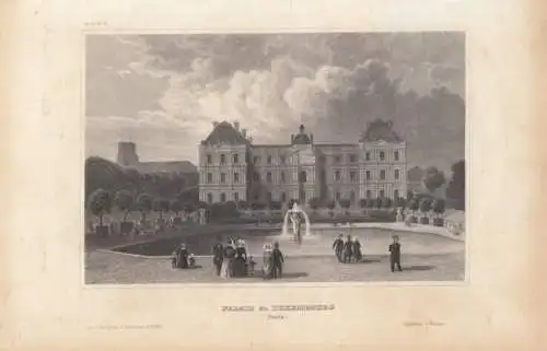 Palais du Luxembourg (Paris). aus Meyers Universum, Stahlstich. Kunstgrafik