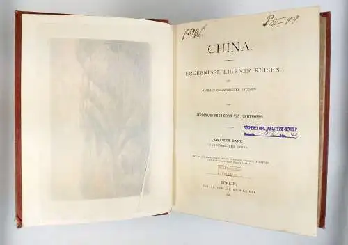 Buch: China. Zweiter Band - Das nördliche China. Richthofen, F., 1882, Reimer