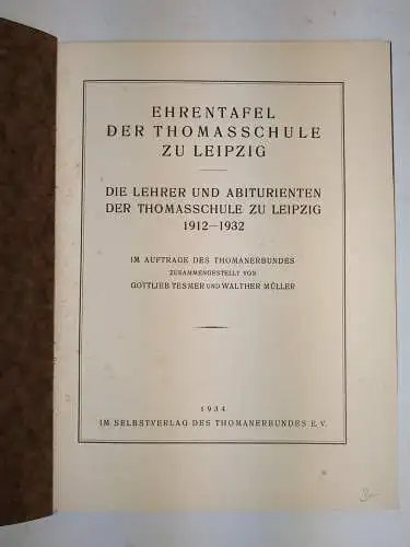 3 Bücher Thomasschule zu Leipzig: Ältere Geschichte, Lehrer und Abiturienten