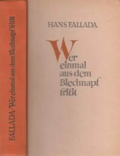 Buch: Wer einmal aus dem Blechnapf frißt, Fallada, Hans. 1951, Aufbau-Verlag