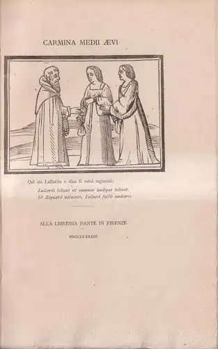 Buch: Carmina Medii Aevi, 1883,  Firenze, Alla Libreria di Dante, italienisch