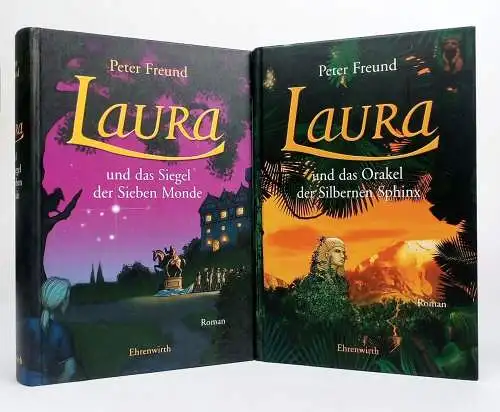 2 Bücher Laura. Freund, Peter, 2003/2004, Lübbe, Sieben Monde, Silberne Sphinx