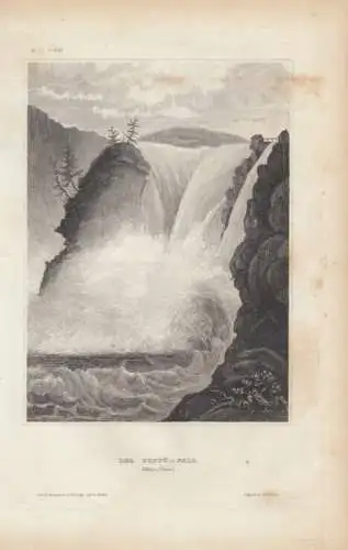 Der Toppö-Fall (Göta-Canal). aus Meyers Universum, Stahlstich. Kunstgrafik, 1850