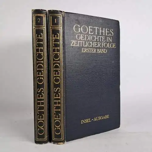 Buch: Goethes Gedichte in zeitlicher Folge, Goethe. 2 Bände, Insel-Ausgabe