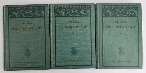 Buch: Ein Kampf um Rom, Roman, Dahn, Felix. 3 Bände, 1907, Breitkopf & Härtel