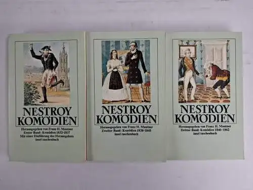 Buch: Komödien 1832-1862, Johann Nestroy, 3 Bände, 1987, Insel Verlag, Dramatik