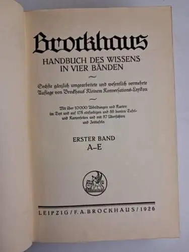 Buch: Brockhaus Handbuch des Wissens in vier Bänden, F. A. Brockhaus, 4 Bände