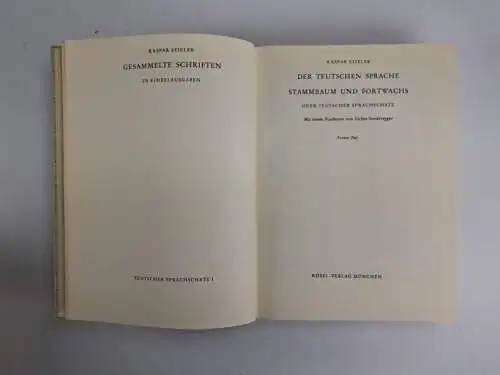 Buch: Der teutschen Sprache Stammbaum und Fortwachs 1-3, Kaspar Stieler, 1968