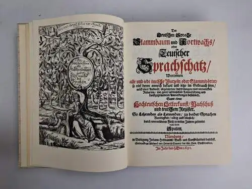 Buch: Der teutschen Sprache Stammbaum und Fortwachs 1-3, Kaspar Stieler, 1968