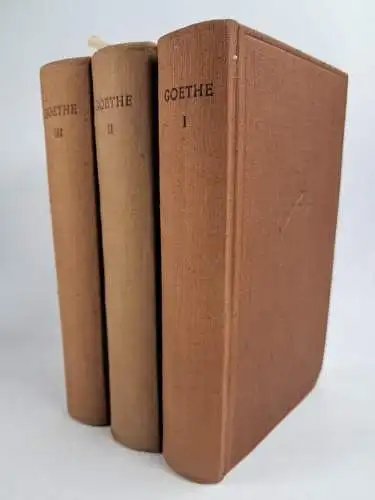 Buch: Auswahl in drei Bänden, Goethe, Johann Wolfgang von. 3 Bände, 1952