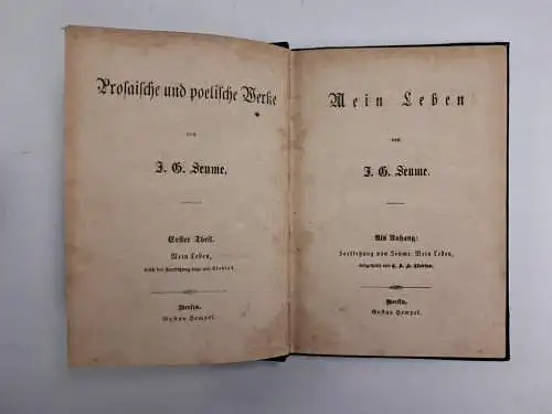 Buch: J. G. Seume - Prosaische und poetische Werke, 5 in 3 Bände, Gustav Hempel