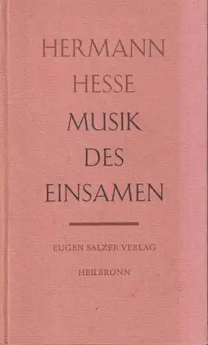 Buch: Musik des Einsamen, Hermann Hesse, 1967, Eugen Salzer Verlag, Gedichte