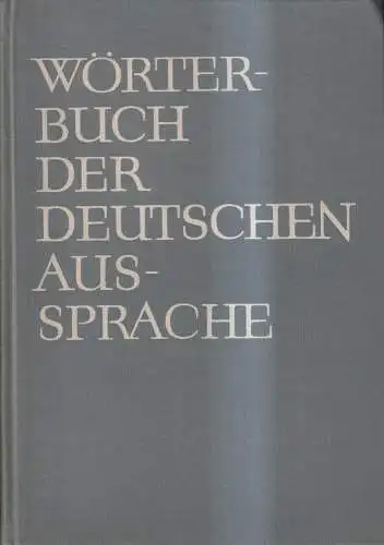 Buch: Wörterbuch der deutschen Aussprache, 1964, Bibliographisches Institut