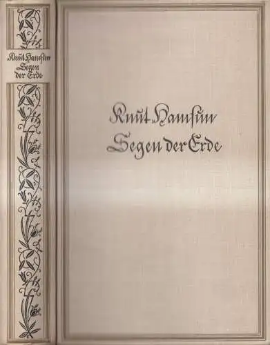 Buch: Segen der Erde, Hamsun, Knut. 1934, Verlag Albert Langen / Georg Müller