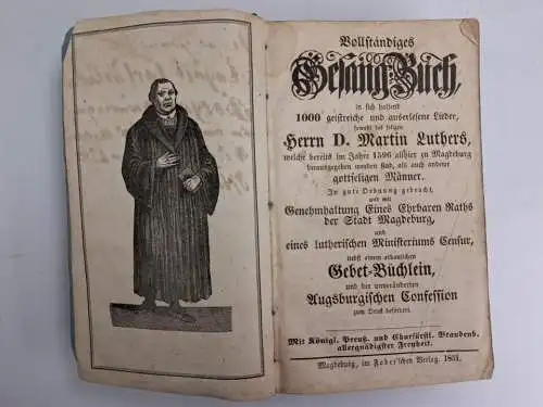 Buch: Vollständiges Gesang-Buch, Martin Luther, 1851, Faberscher Verlag