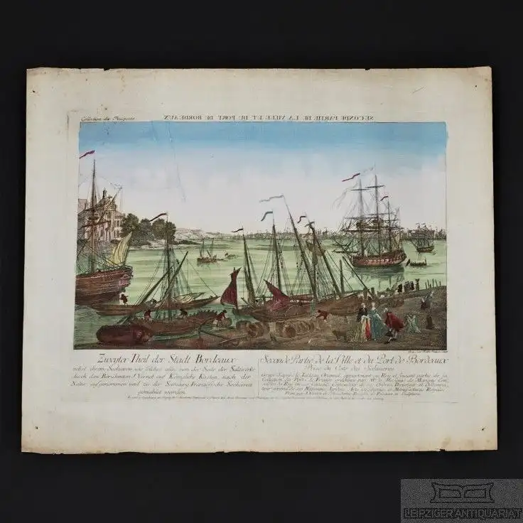 Kupferstich: Zweyter Theil der Stadt Bordeaux, Leizel, Johann Friedrich 0