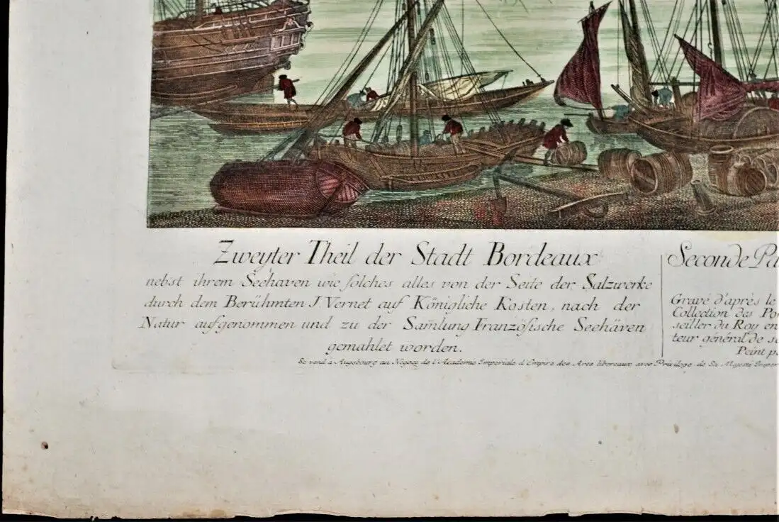 Kupferstich: Zweyter Theil der Stadt Bordeaux, Leizel, Johann Friedrich 3