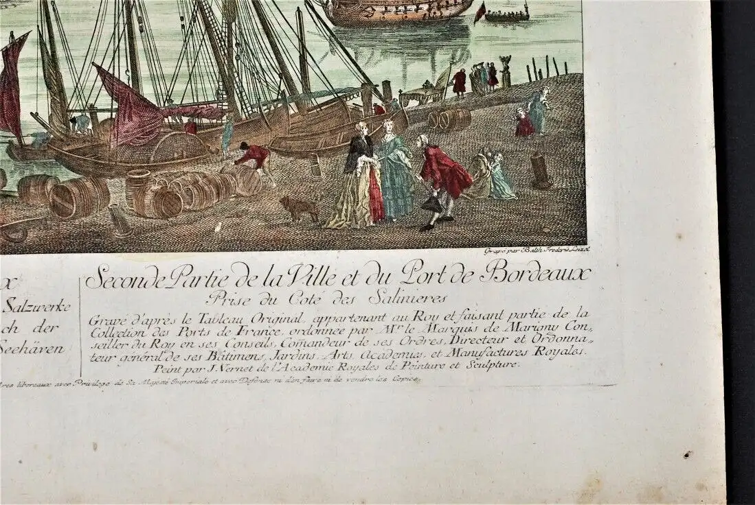 Kupferstich: Zweyter Theil der Stadt Bordeaux, Leizel, Johann Friedrich 4
