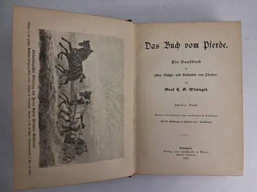 Buch: Das Buch vom Pferde, 2 Bände, C.G. Wrangel, 1890/1895, Schickhardt & Ebner