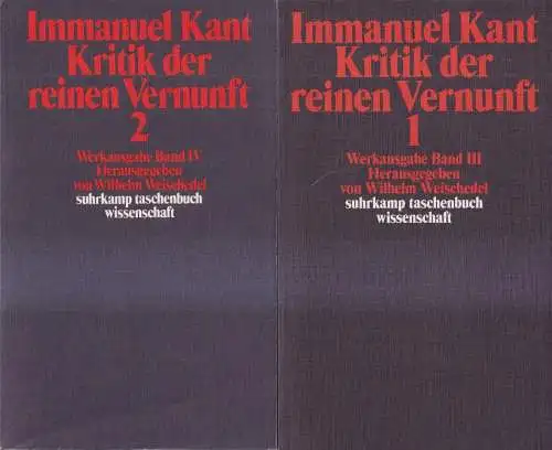 Buch: Kritik der reinen Vernunft, Immanuel Kant, 2 Bände, suhrkamp taschenbuch