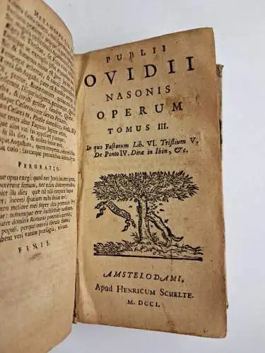 Buch: Operum P. Ovidii Nasonis, Tom. 1-3, Ovid, 1711, Henr. Schelte, guter Zust.