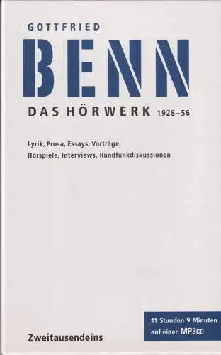 Buch: Das Hörwerk 1928-1956, Benn, Gottfried, 2005, Zweitausendeins, Lyrik...