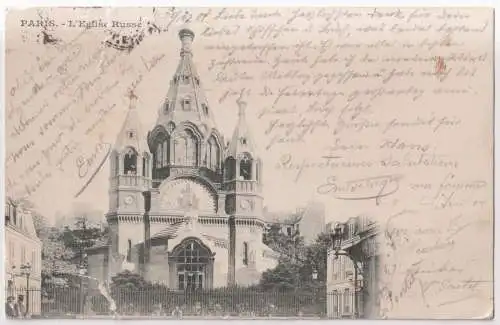 AK Paris - L'Eglise Russe, ca. 1901, Postkarte, Ansichtskarte, gelaufen