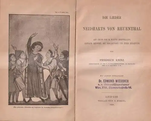 Buch: Die Lieder Neidharts von Reuenthal, Friedrich Keinz (Hg.), 1889, S. Hirzel