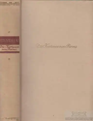 Buch: Die Kartause von Parma, Stendhal. 1952, Insel Verlag, gebraucht, gut