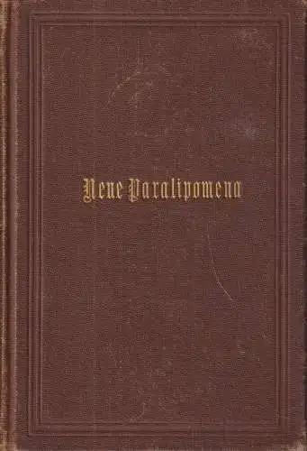 Buch: Neue Paralipomena, Arthur Schopenhauer, Reclam, Nachlass IV