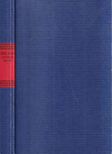 Buch: Honore de Balzac, Die menschliche Komödie - Supplement, 1998, Diogenes