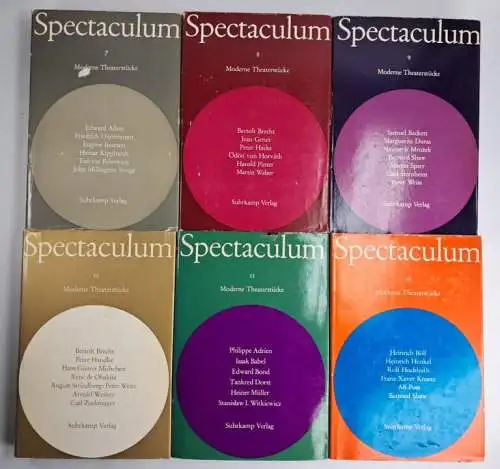 14 Bücher Spectaculum Nr. 1-11, 15, 26, 69, Suhrkamp Verlag, 1956-1999, Brecht..