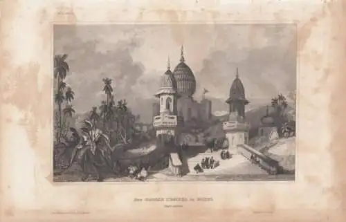 Der Grosse Tempel in Gokul. aus Meyers Universum, Stahlstich. Kunstgrafik, 1850