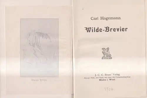 Buch: Wilde-Brevier, Carl Hagemann, J. C. C. Bruns Verlag, Oscar Wilde, ca. 1904