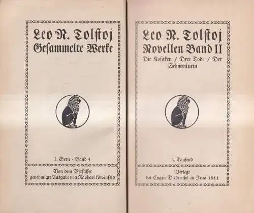 Buch: Novellen Band II, Leo N. Tolstoi, 1911, Diederichs, Kosaken, Schneesturm