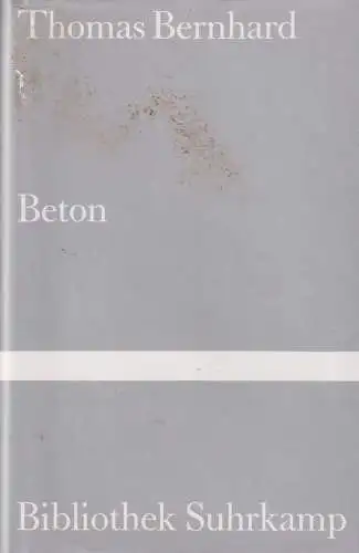 Buch: Beton, Bernhard, Thomas, 1998, Suhrkamp, gebraucht, gut