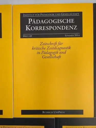 7 Hefte Pädagogische Korrespondenz Nr. 47/49/52/53/54/56/58, 2013-2018, Budrich