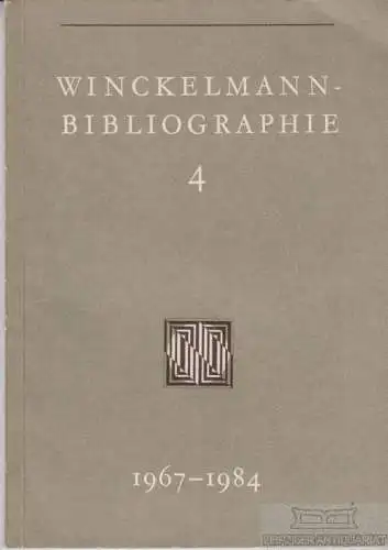 Buch: Winckelmann-Nibliographie, Kunze, Max und Jürgen Hartung. 1988