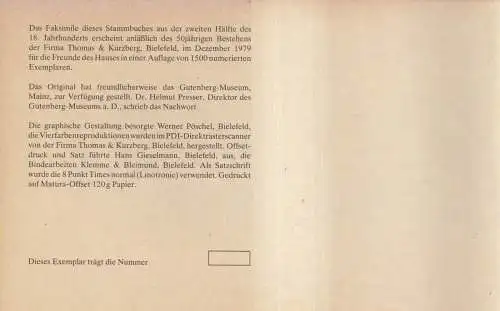 Buch: Stammbuch aus der 2. Hälfte des 18. Jahrhunderts (Reprint), Helmut Presser