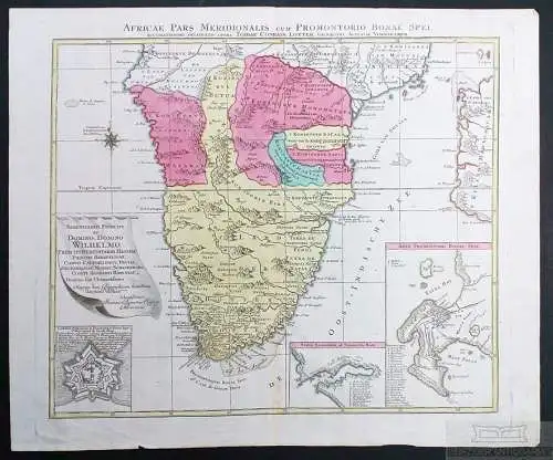 Kupferstich: Africae pars meridionalis cum Promontorio Bonae Spei, Lotter