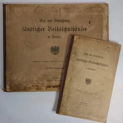 Buch: Bau und Einrichtung ländlicher Volksschulhäuser in Preußen, 1895, 2 Bände