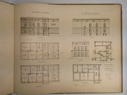 Buch: Bau und Einrichtung ländlicher Volksschulhäuser in Preußen, 1895, 2 Bände