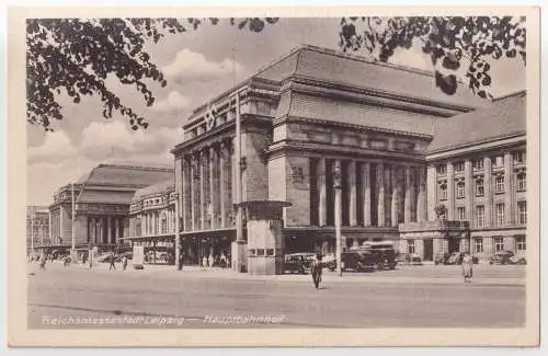 AK Reichsmessestadt Leipzig. Hauptbahnhof, W. Mohr, ungelaufen, Postkarte