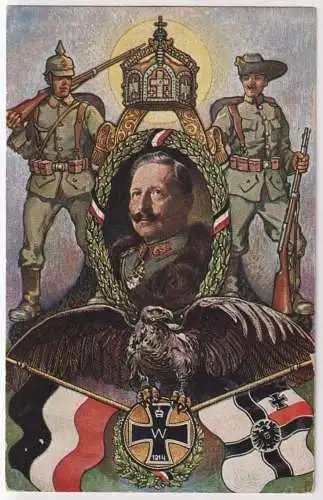 AK Kolonialkriegerdank, Bruckmann, Postkarte, Kaiser Wilhelm II., ungelaufen